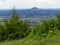 Panoramic view of the Celtic grave hill Burren to the famous hill Hohenstaufen