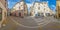 Panoramic view from the center of the Croatian coastal town of Novigrad during the day