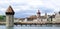 Panoramic view of Chapel Bridge. Lucerne