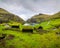 Panoramic view of the charming village of Saksun in the Faroe Islands