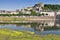 Panoramic view on the Cher River and Montrichard, France