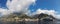 Panoramic view of city of Amalfi with coastline, Italy