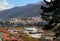 A panoramic view of the city of Bursa (Turkey) with many mosques, hans and Uludag mountain in the background