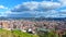 Panoramic view of the city Cuenca, Ecuador, with many churches