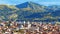 Panoramic view of the city Cuenca and new Cthedral, Ecuador