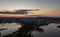 Panoramic view of the city of Kuopio in sunset, Finland