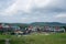 Panoramic view of a city in the Laurentian mountains of Quebec, Canada
