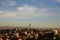 Panoramic view of the city of Madrid, capital of Spain. Visible pollution in the air over the buildings and houses of the city.