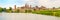 Panoramic view at the City of Mantova Mantua with  Lake Lago di Mezzo in Italy