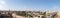 Panoramic view of  city of modern Jerusalem from the old city