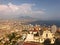 Panoramic view of the city in Naples, Italy Vesuvius