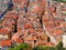 Panoramic view of the city of Nice. View of the architecture of the city. Roofs of the city with tiles