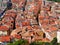 Panoramic view of the city of Nice. View of the architecture of the city. Roofs of the city with tiles