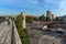 Panoramic view of City of Nis and Bridge over Nisava River, Serbia