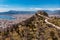 Panoramic view of city Palermo, Sicily, Italy. Winding climb park Belvedere of Monte Pellegrino