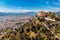 Panoramic view of city Palermo, Sicily, Italy. Winding climb park Belvedere of Monte Pellegrino