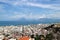 Panoramic view of the city of Patras in Greece with the rocks of Gulf of Corinth on the background