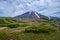 Panoramic view of the city Petropavlovsk-Kamchatsky and volcanoes