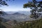 Panoramic view of the city of Quesada between fields of olive trees, near the natural park of Cazorla