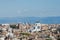 Panoramic view of the city of Rome Italy with the observation platform on the hill near the monument to Garibaldi