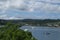 Panoramic view of the city of Samana from the Bay of the same name in the Dominican Republic