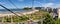 Panoramic view of the city of SÃ£o Vicente, coast of the state of SÃ£o Paulo. Cable car from ItararÃ© beach. March 2019.