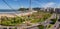 Panoramic view of the city of SÃ£o Vicente, coast of the state of SÃ£o Paulo. ItararÃ© beach cable car.