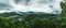 Panoramic view of the city,Town in the valley,City three fog