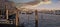 Panoramic view of the city of Venice from the pier of gondolas in San Marco square