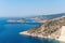 Panoramic view of cliff coast on Kefalonia island