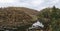 Panoramic view of cliffs and native tree park area at Cataract gorge national park, Launceston, Tasmania, Australia