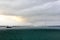 Panoramic view of the coast and canal in the bays of Panama and Cristobal.