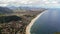 Panoramic view of the coastal city of Marica, Rio de Janeiro, Brazil, facing the Atlantic Ocean. Brazilian coast and sea. from the