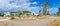 Panoramic view of coastal part of abandoned five-star hotel formerly Holiday Area Eco Dream Club Sea Resort