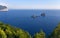 Panoramic view of the coastline and mountain landscape near Petrovac town