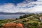 Panoramic view of coastline in Vigo, Galicia Spain