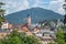 Panoramic view on collegiate church Baden-Baden Germany Europe