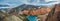 Panoramic view of colorful rhyolite volcanic mountains Landmanna