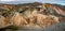 Panoramic view of colorful rhyolite volcanic mountains Landmanna