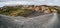 Panoramic view of colorful rhyolite volcanic mountains Landmannalaugar as pure wilderness in Iceland