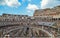 Panoramic view of Colosseum- also known as Flavian Amphitheater, the most remarkable landmark in the center of city, Rome Italy