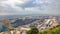 Panoramic view of the container port in Barcelona timelapse, Spain.