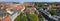 Panoramic view of Copenhagen from the tower of Vor Frelsers Church, Denmark, Europe