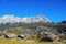 Panoramic view of Cortina d`Ampezzo in autumn time. It is the most charming ski resort in Italy. Cortina is also known as the Pear