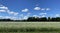 Panoramic view of the countryside of Bologna in spring. Pianura Padana, Italy