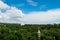 Panoramic view of the countryside and forest around Mingun, on a beautiful cloudy day, Myanmar