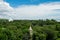 Panoramic view of the countryside and forest around Mingun, on a beautiful cloudy day, Myanmar