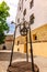 Panoramic view of courtyard of medieval Trausnitz castle, Landshut, Bavaria, Germany