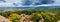 Panoramic view at the courtyard from the popular Chojnik castle in Poland