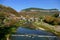 Panoramic view of the Craftsmen quarter and the Jantra river from the Veliko Tarnovo fortress